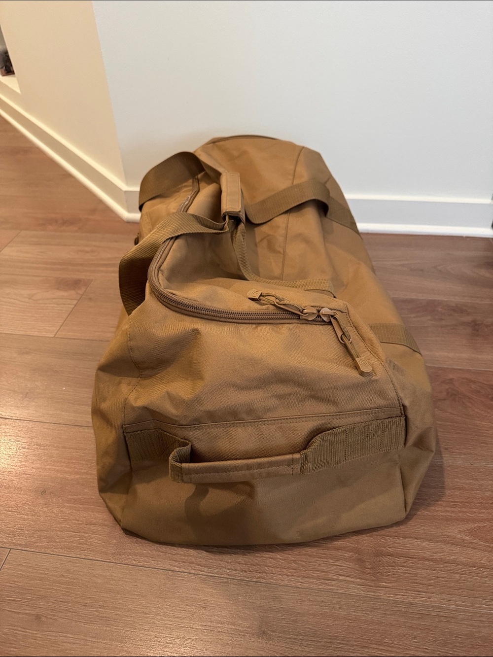 Men's Tan Canvas Weekender Duffel Bag - Picture 2 of 5